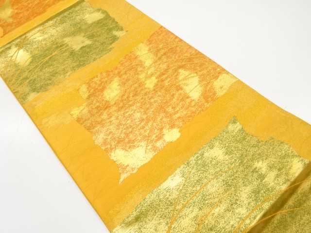 JAPANESE KIMONO / ANTIQUE FUKURO OBI / SILK / WOVEN GRASS